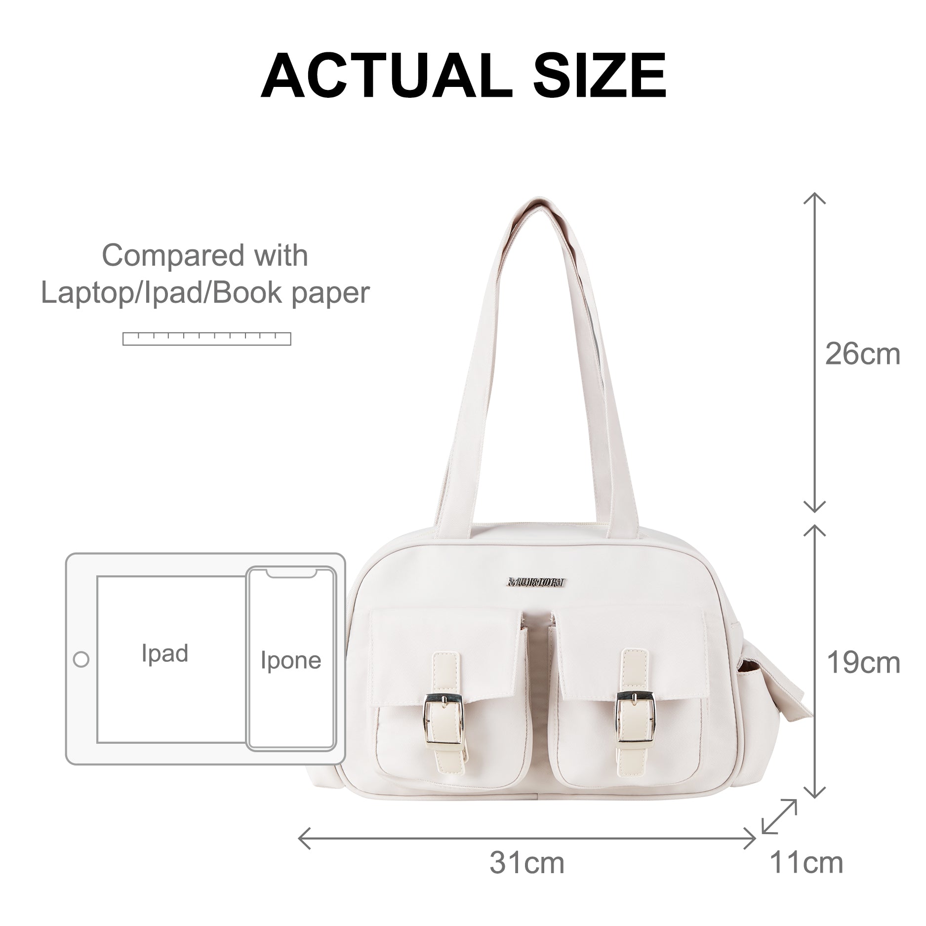 MURIOKI-Tulip Shoulder Bag for Women with Multiple Pockets G1030(31*11*19CM) - shop.murioki