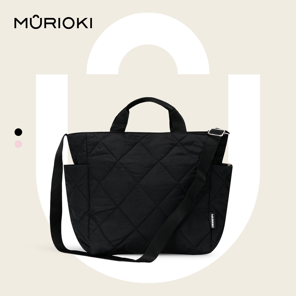 MURIOKI-Iris 14 Inch Lightweight Puffy Bag for Women with Adjustable Wide Cross-body Strap Pink Bag(29*14.5*31CM) - shop.murioki