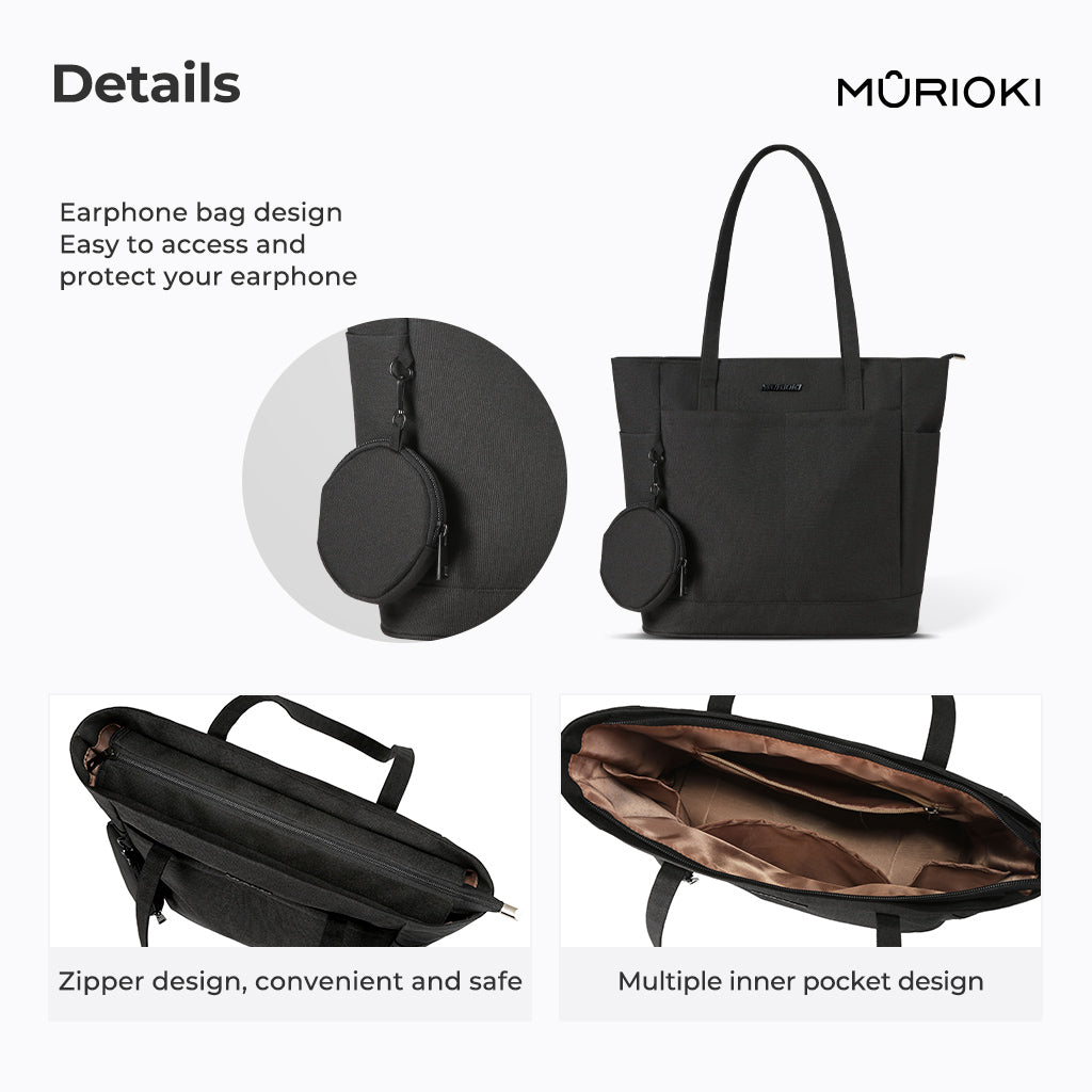 MURIOKI-Echo Tote Bag with earphone bag G1023 (31*15*28cm) - shop.murioki
