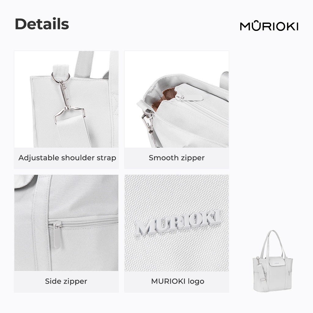 MURIOKI-Nature Tote Bag with Laptop Compartments G1016 (35x29x14CM) - shop.murioki