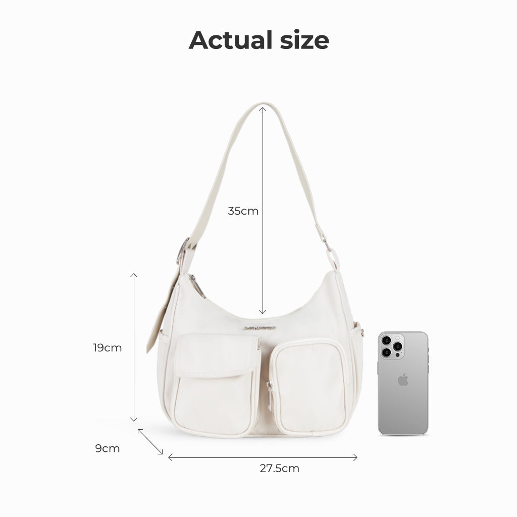 MURIOKI- Carnation Multi Pocket Shoulder Bag for Women with Adjustable Strap G1034(27.5*9*19cm) - shop.murioki