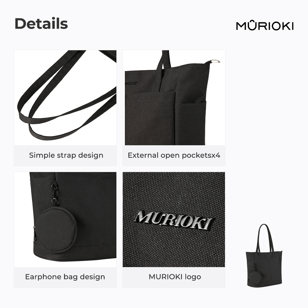 MURIOKI-Echo Tote Bag with earphone bag G1023 (31*15*28cm) - shop.murioki
