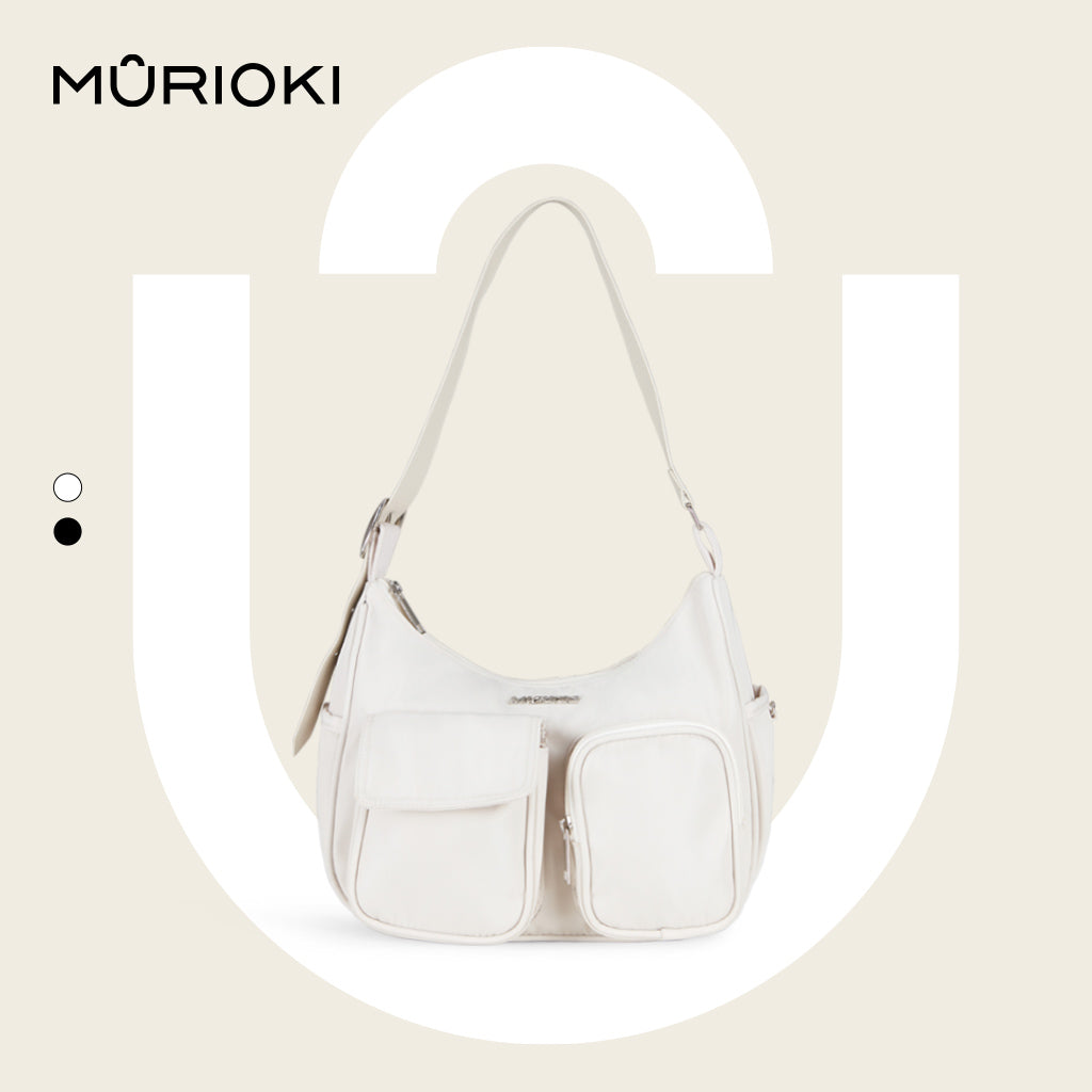 MURIOKI- Carnation Multi Pocket Shoulder Bag for Women with Adjustable Strap G1034(27.5*9*19cm) - shop.murioki
