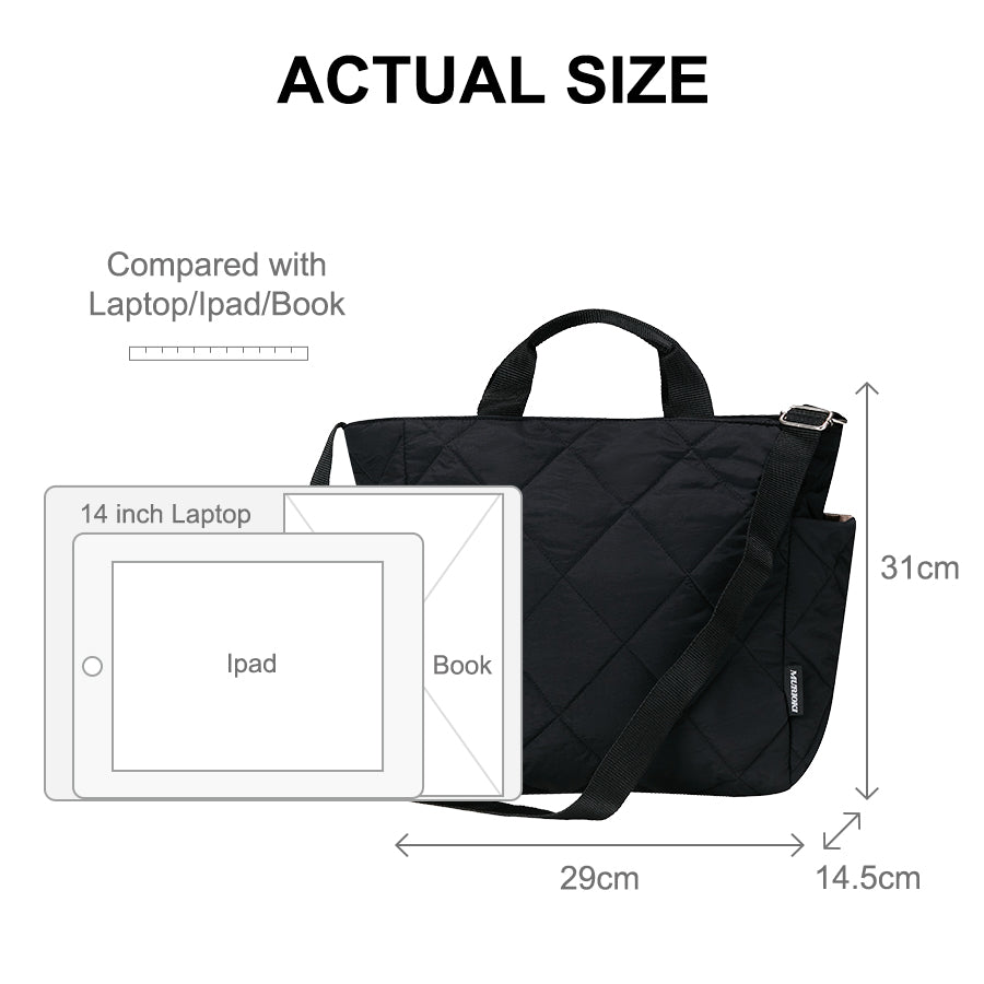 MURIOKI-Iris 14 Inch Lightweight Puffy Bag for Women with Adjustable Wide Cross-body Strap Pink Bag(29*14.5*31CM) - shop.murioki