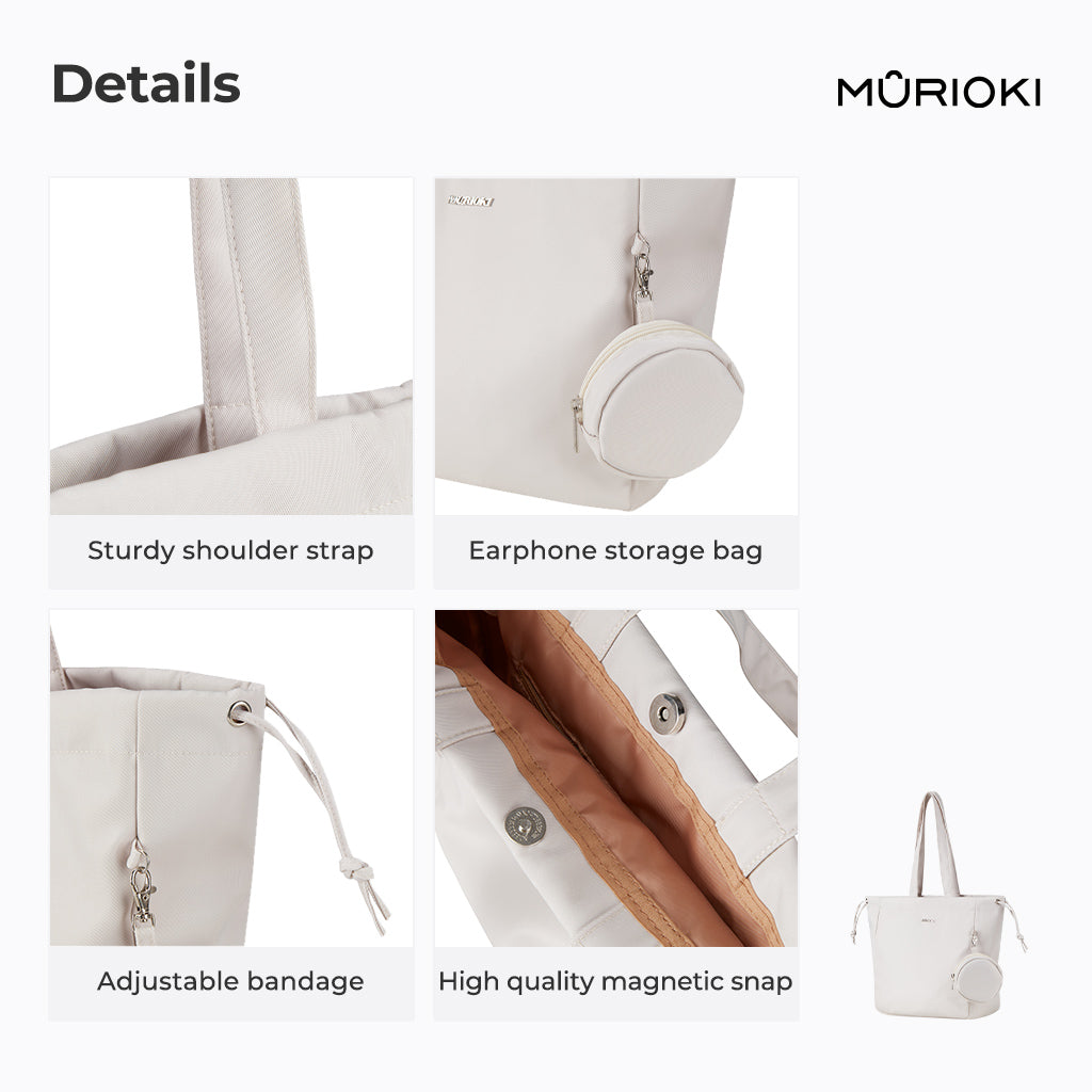 MURIOKI-Jasmine 16 Inch Laptop Tote Bag for College with Detachable Earphone Pouch G1031(47*16*34CM) - shop.murioki