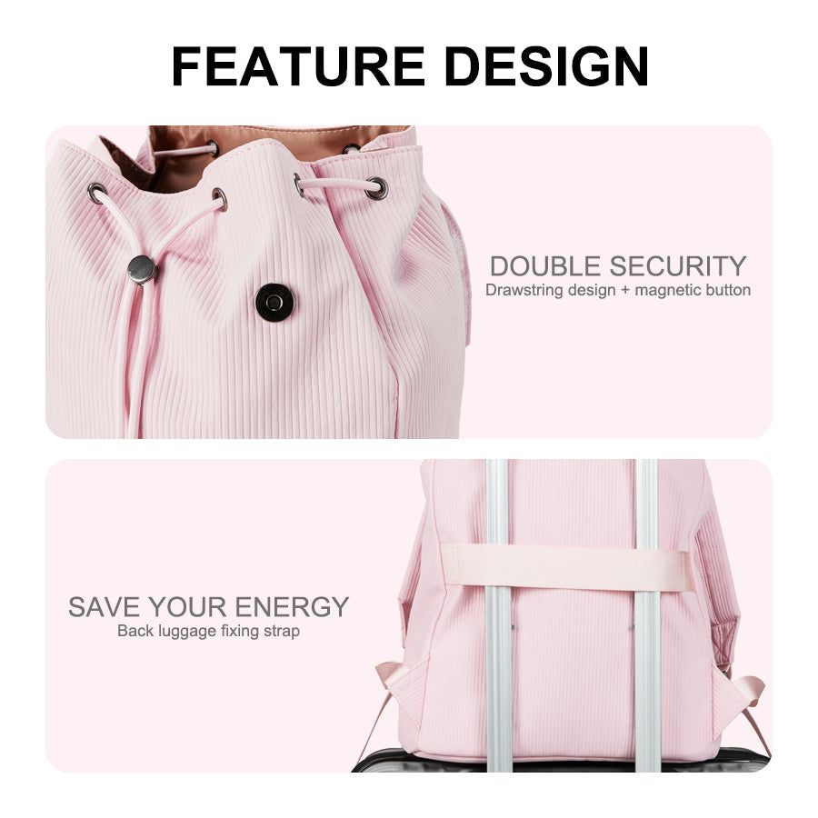 MURIOKI-Friday Drawstring Backpack 14in with Trolley Strap B1024 (29*14*38cm) - shop.murioki