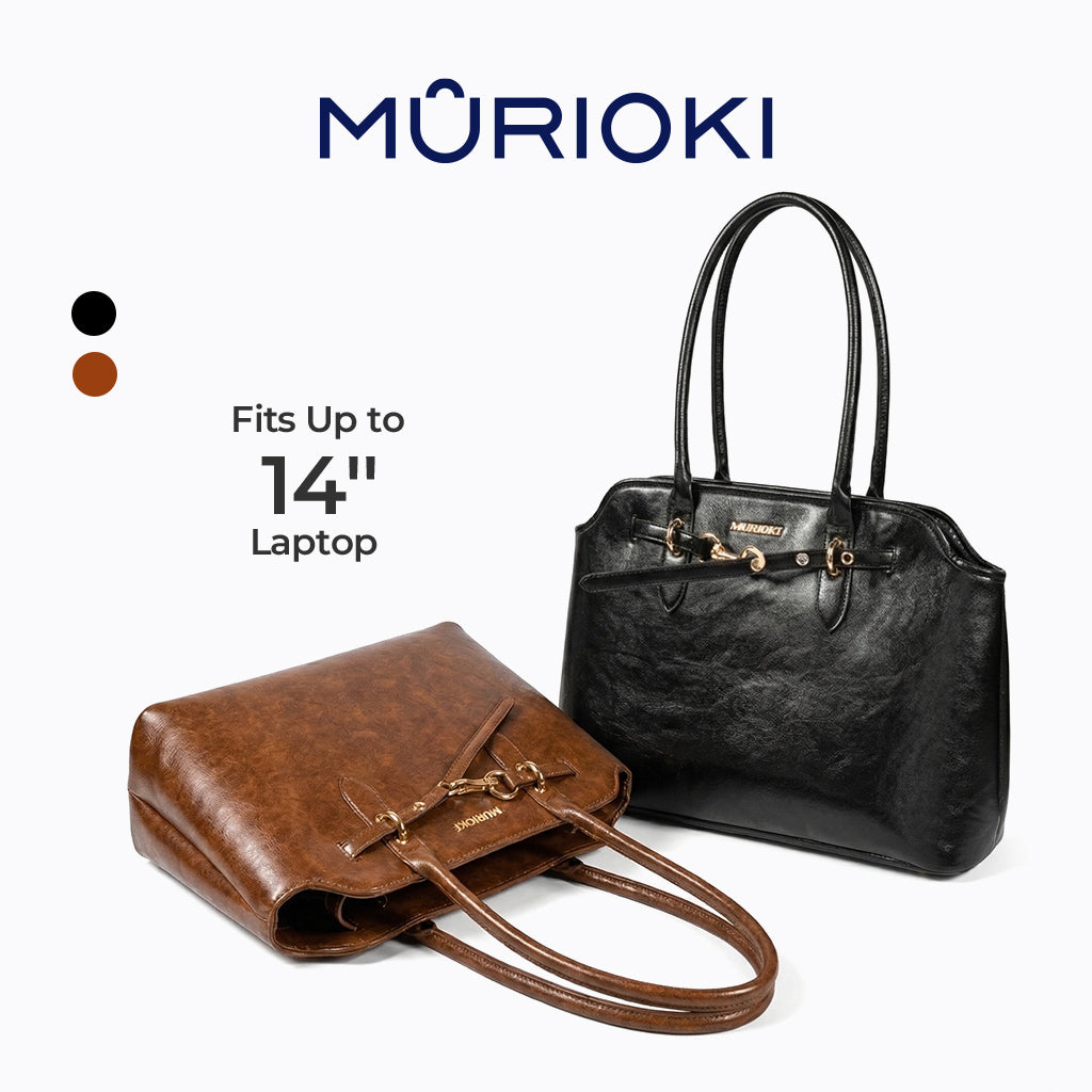 MURIOKI Office Bag for Women 14" Leather Tote Bag,Claire L1050 （38*28*12.5cm） メイン画像