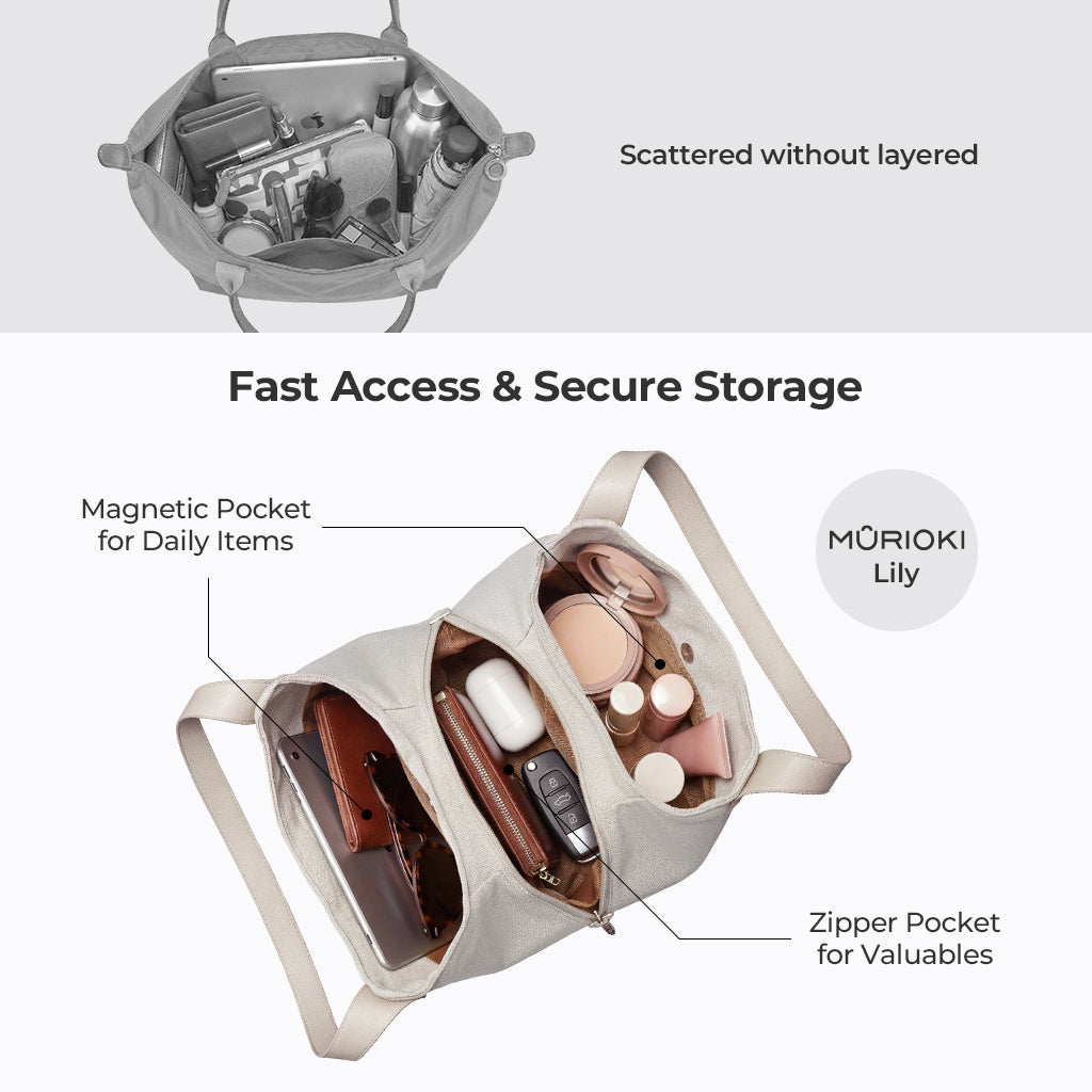 MURIOKI-Lily Daily Carry Bag for Women with Three Compartments G1032(29*10*31CM)