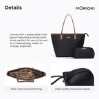 MURIOKI-Grace ToteBag for Woman 14In Large Capacity with Detachable Pouch G1041(28*12*31cm)