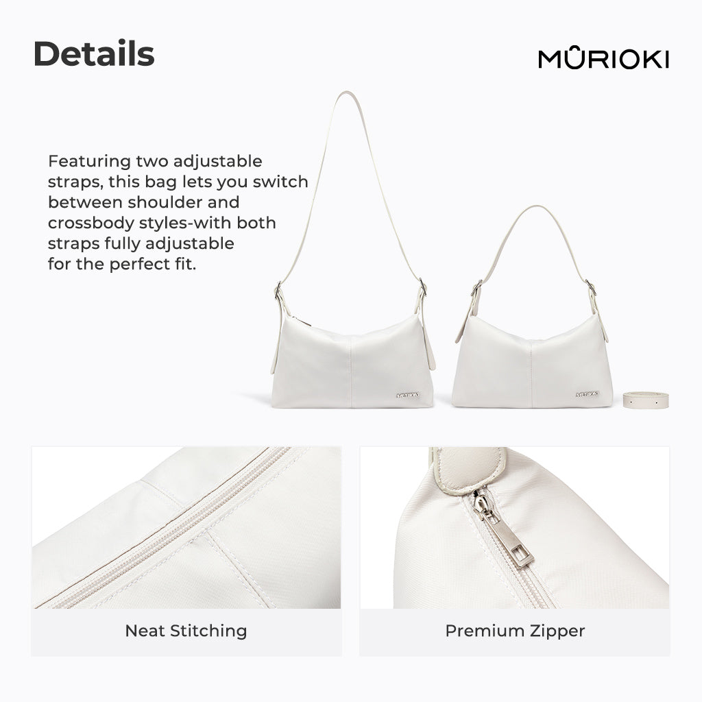 MURIOKI-Jade Twill Hobo bag for Woman with Adjustable Shoulder Strap G1043(31*10*20CM)