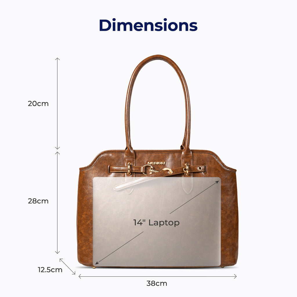 MURIOKI Office Bag for Women 14" Leather Tote Bag,Claire L1050 （38*28*12.5cm） サブ画像