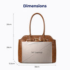 MURIOKI Office Bag for Women 14" Leather Tote Bag,Claire L1050 （38*28*12.5cm）