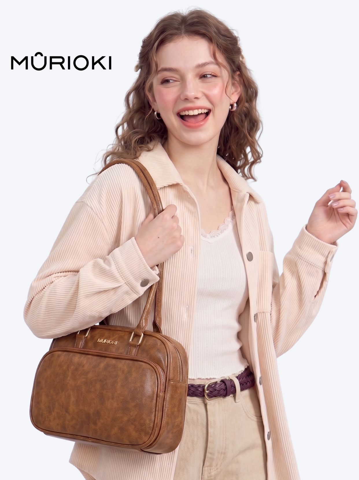MURIOKI Boston Bag Shoulder Bag for Woman 11" Armpit Bag, Nicole L1052(31*21*18cm)