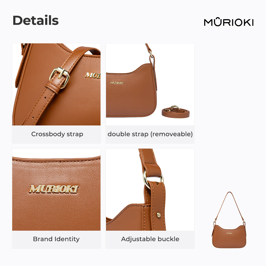 MURIOKI-Stella Armpit Bag for Woman with Dual Purpose Shoulder Strap L1044(31*10*20CM)