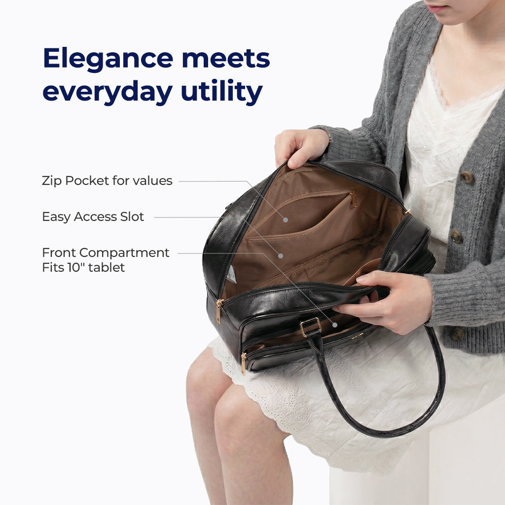 MURIOKI Boston Bag Shoulder Bag for Woman 11" Armpit Bag, Nicole L1052(31*21*18cm)