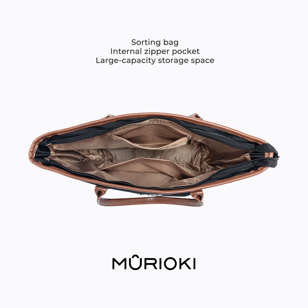 MURIOKI-Grace ToteBag for Woman 14In Large Capacity with Detachable Pouch G1041(28*12*31cm)