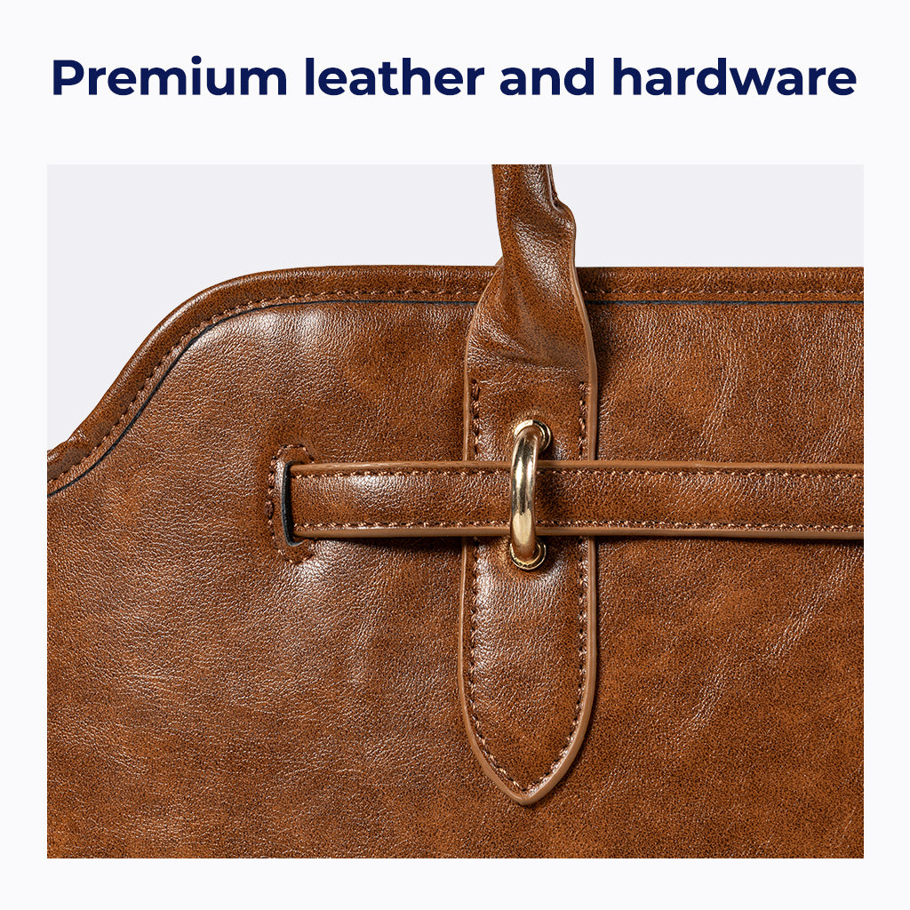 MURIOKI Office Bag for Women 14" Leather Tote Bag,Claire L1050 （38*28*12.5cm）