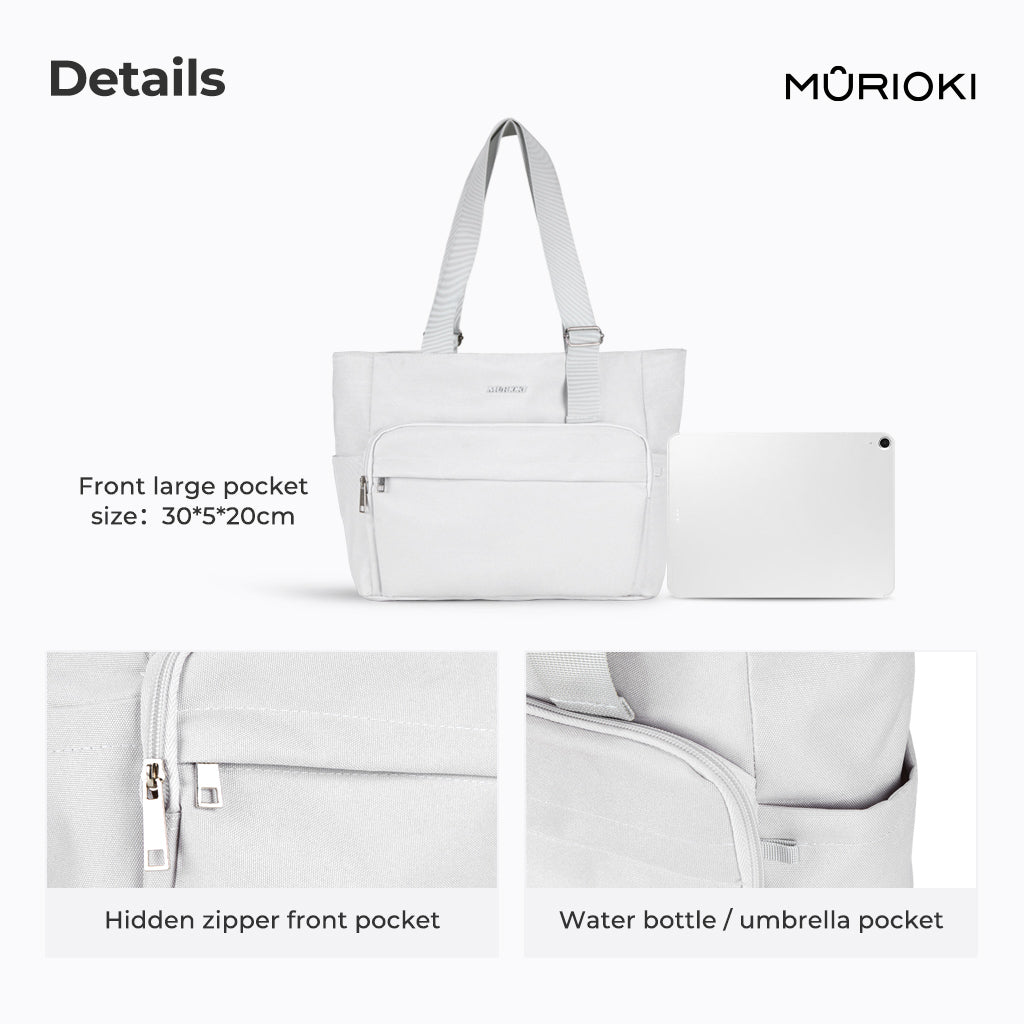 MURIOKI-Glacier 15.6-inch Laptop Office Bag Large Capacity with Adjustable Strap G1018(35*12*29cm) - shop.murioki