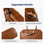 MURIOKI Office Bag for Women 14" Leather Tote Bag,Claire L1050 （38*28*12.5cm）
