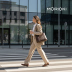 MURIOKI Office Bag for Woman 3-compartment Leather Shoulder Bag Fits 11", Lily Grand L1051 (35*18*28cm)