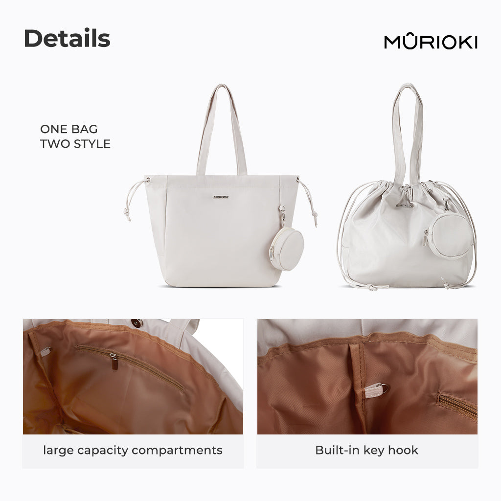 MURIOKI-Jasmine 16 Inch Laptop Tote Bag for College with Detachable Earphone Pouch G1031(47*16*34CM) - shop.murioki