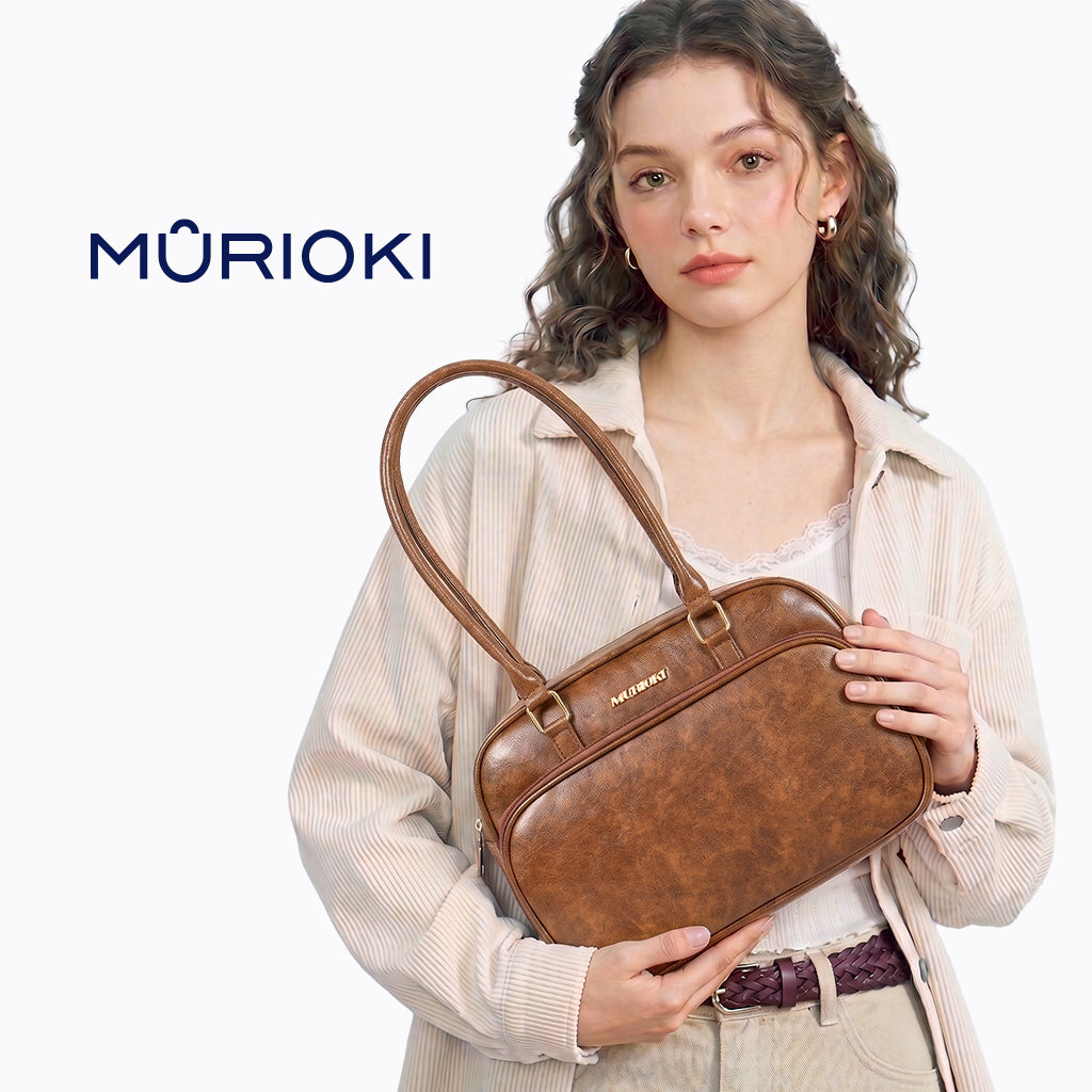 MURIOKI Boston Bag Shoulder Bag for Woman 11" Armpit Bag, Nicole L1052(31*21*18cm)