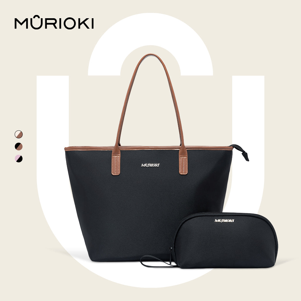 MURIOKI-Grace ToteBag for Woman 14In Large Capacity with Detachable Pouch G1041(28*12*31cm)