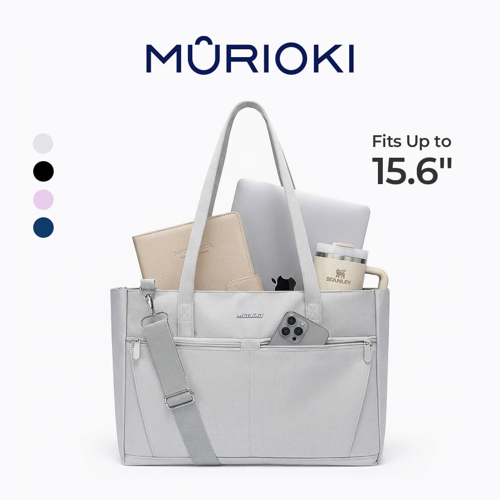 MURIOKI-ミステリーラップトップトートバッグ カップホルダー付き G1013 (41*28*13CM) 