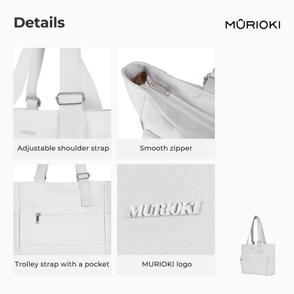 MURIOKI-Glacier 15.6-inch Laptop Office Bag Large Capacity with Adjustable Strap G1018(35*12*29cm) - shop.murioki