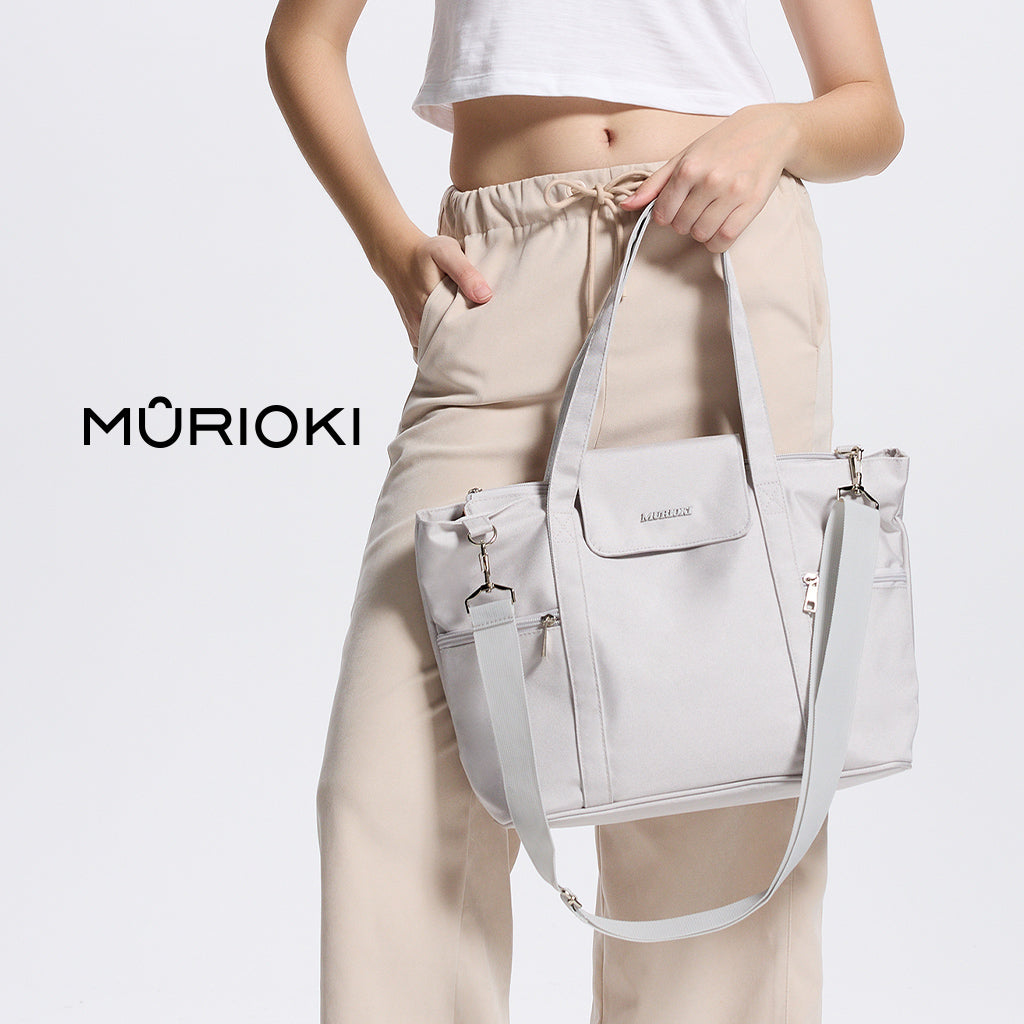 MURIOKI-Nature Tote Bag with Laptop Compartments G1016 (35x29x14CM) - shop.murioki