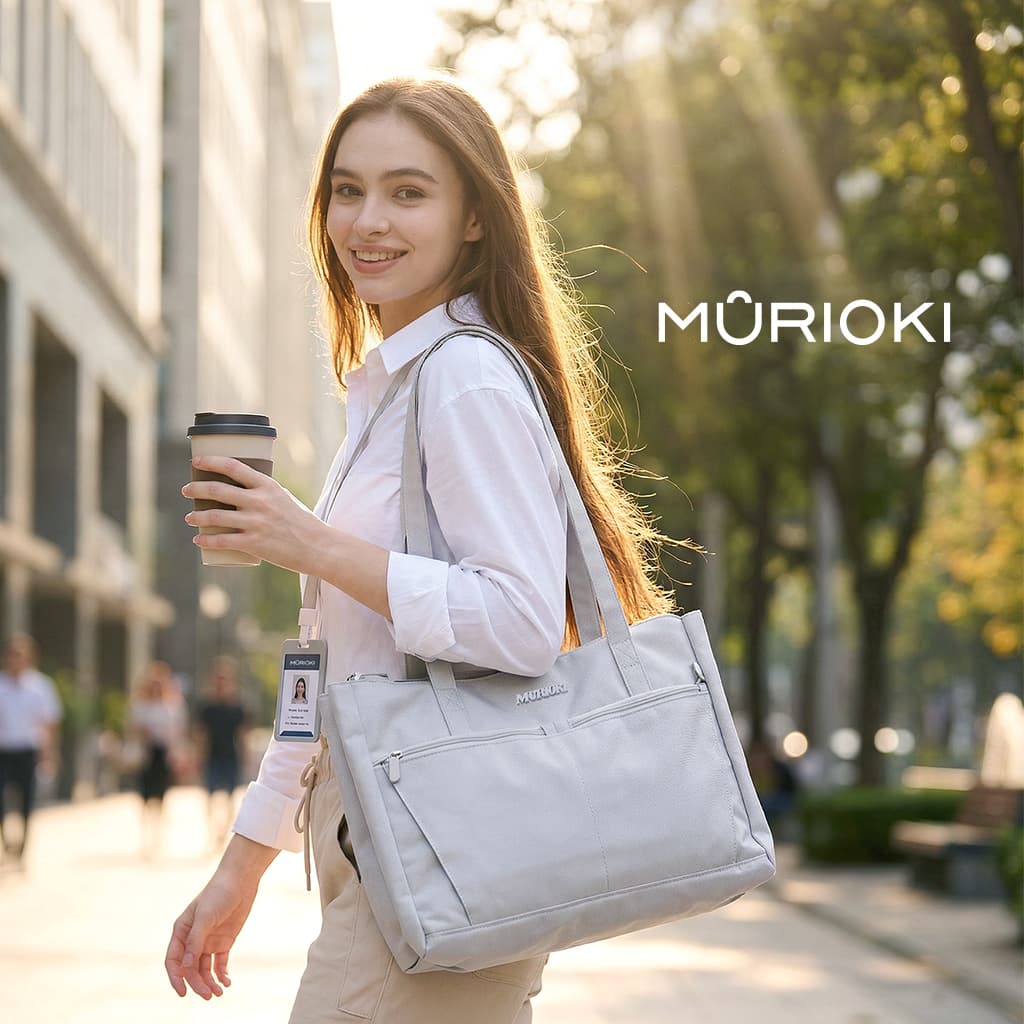 MURIOKI-ミステリーラップトップトートバッグ カップホルダー付き G1013 (41*28*13CM) 