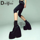 MURIOKI New Ladies High Platform Boots Fashion Wedges High Heels Women's Boots Party Sexy Thick Bottom Shoes Woman 2022
