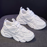 Women's White Chunky Sneakers Women Shoes Platform Casual Sport Shoes 2021 New Spring Vulcanized Tennis Female 5 cm basket femme