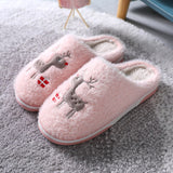 Ladies Cotton Slippers 2020 Winter Christmas Snowman Couple Flat Shoes Casual Comfortable Short Plush Home Warm Women's Slippers