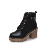 JIANBUDAN brand design autumn women's high-heel boots  pu leather zipper motorcycle boots Winter plush warm snow boots 34-43
