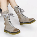 Murioki 2022 New Mid-Calf Boots Autumn Winter Non-Slip Flat Shoes Vintage Sexy Steampunk Leather Retro Buckle Ladies Snow Boots