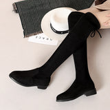 Stretch Over The Knee Boots Increase Round Toe Women's Boots Autumn and Winter Casual Sexy Long Boots 35-40 Women's High Boots