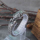 Christmas Gift Vikings Jewelry Stainless Steel Russian Bear Bracelet Men's Mesh Chain Can Open Bear Mouth Punk Bracelets Biker Jewelry