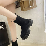 Christmas Gift Winter Couple Socks Booties Woman 2021 Thick-Soled Warm Casual Large Size Net Red Shoes Fashion Party Knitted Female Short Boots