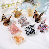 Christmas Gift New Acetate Hair Claw Sweet Fairy Butterfly Hairpin Gradient Tie-Dye Colored Styling Tools Barrettes for Women Girls Hair Clip