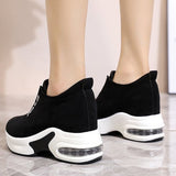 Murioki Women Casual Shoes 2023 Autumn Korean Wedge Platform Zipper Sneakers Fashion Female Increase Casual Sport Shoes Chaussure Femme